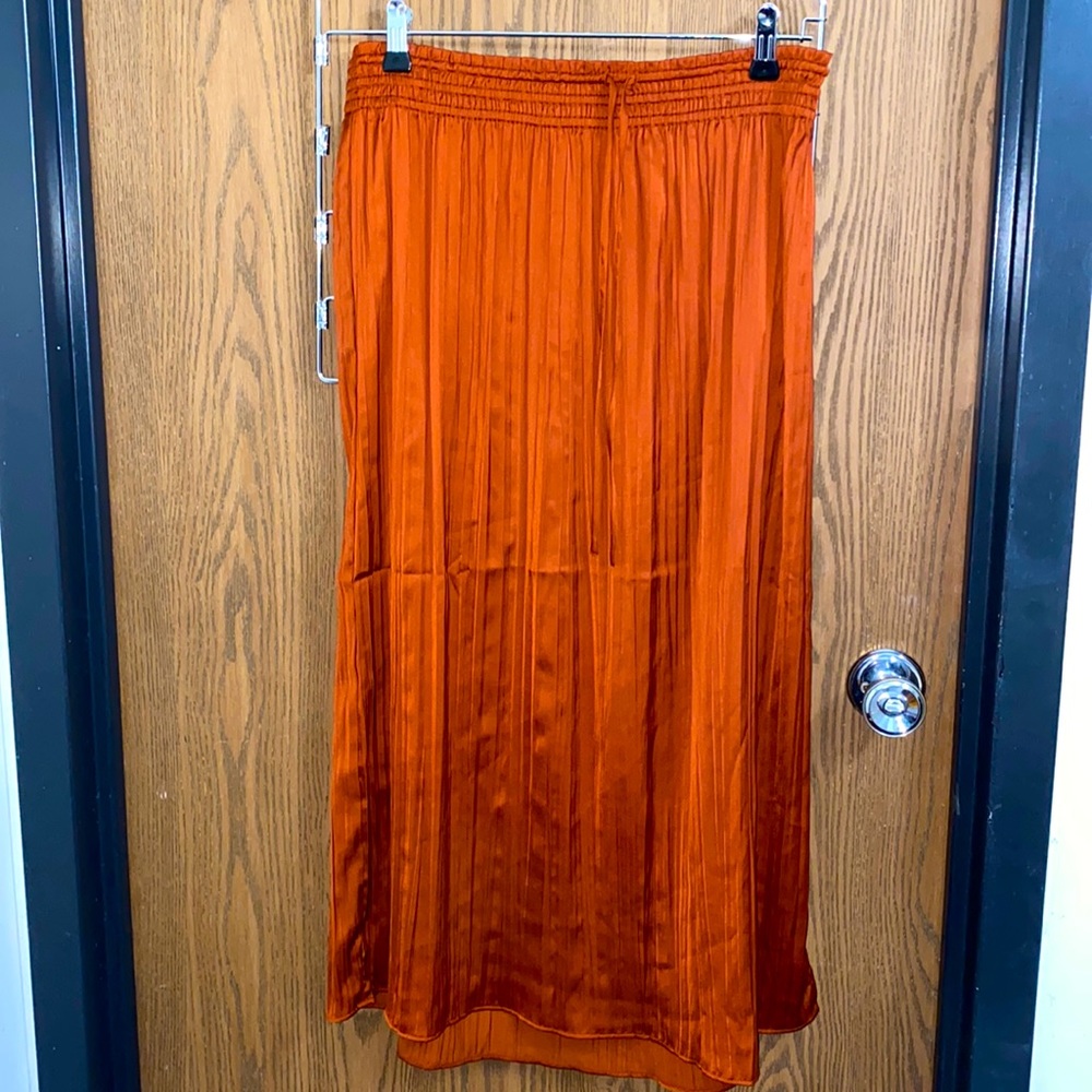 Rustic Orange Pleated Skirt Gap